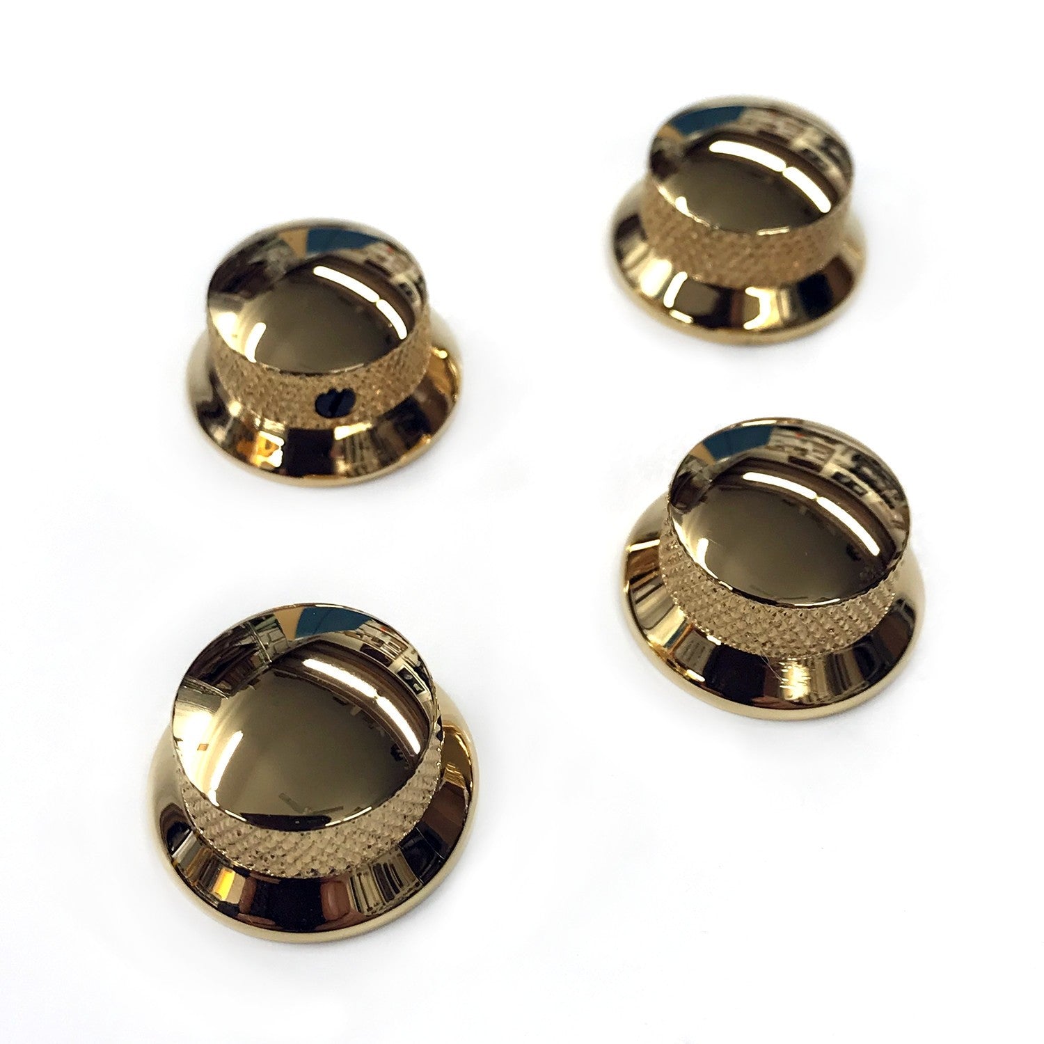 JP Custom Domed-Skirt Knobs – Gold – Set of 4