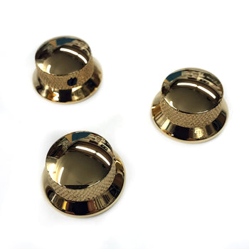 JP Custom Domed-Skirt Knobs – Gold – Set of 3